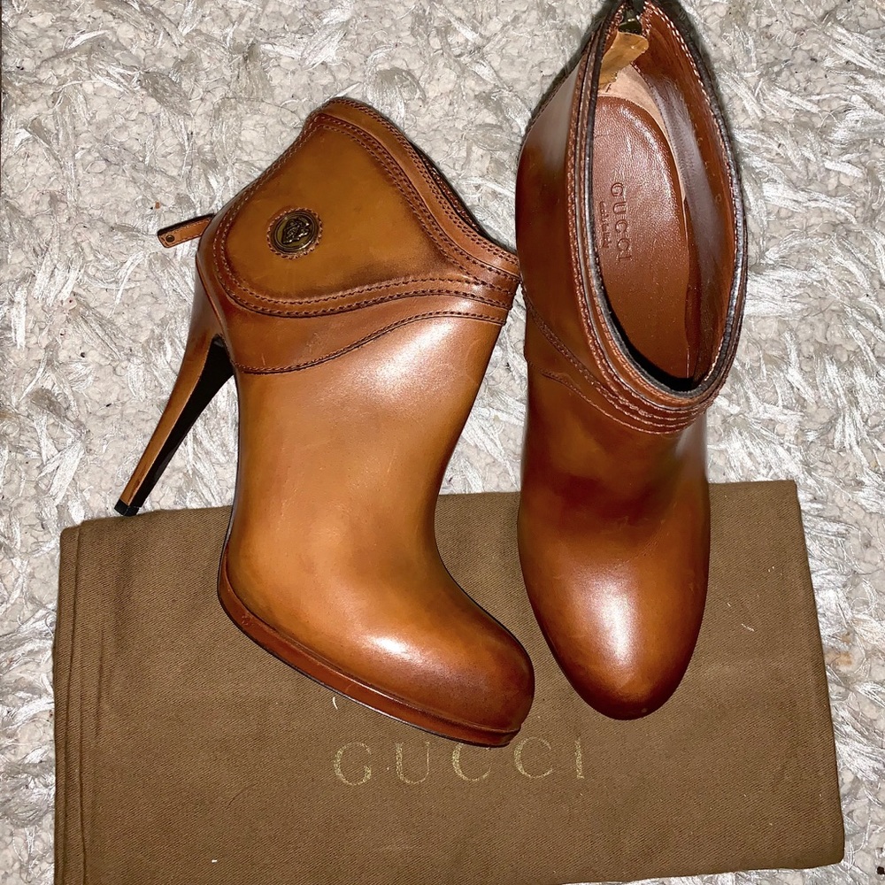 Gucci Pelle Cuoio Platform Bootie